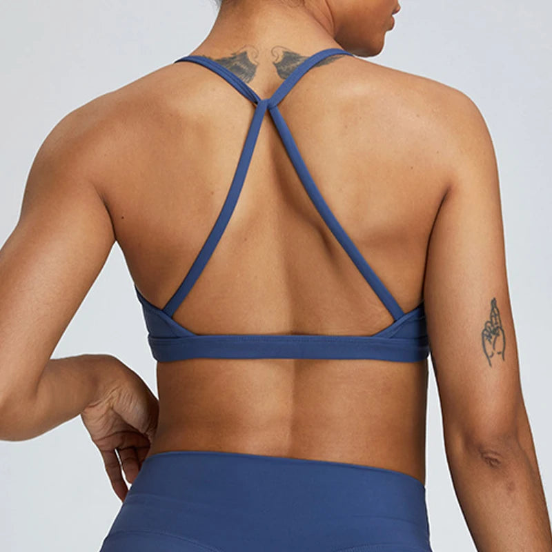 Women’s Scrunch Sports Gym Back Cross Top Bra