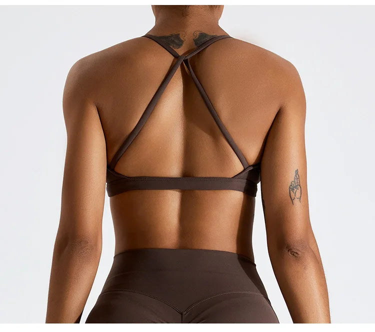Women’s Scrunch Sports Gym Back Cross Top Bra