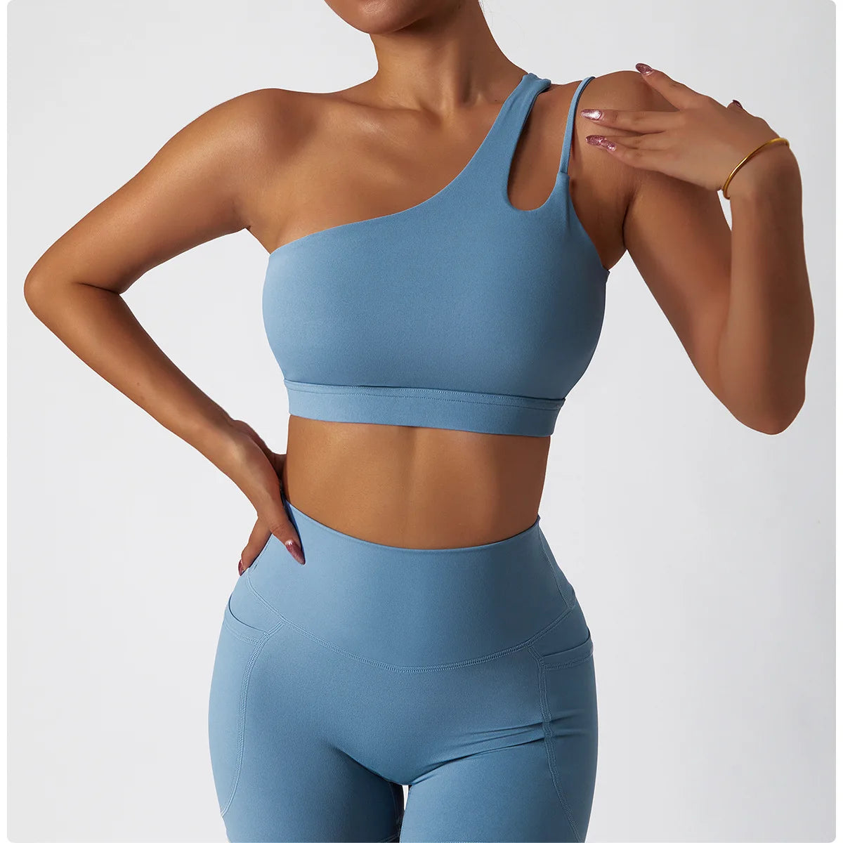 Women’s One Shoulder High Support Sports Bra
