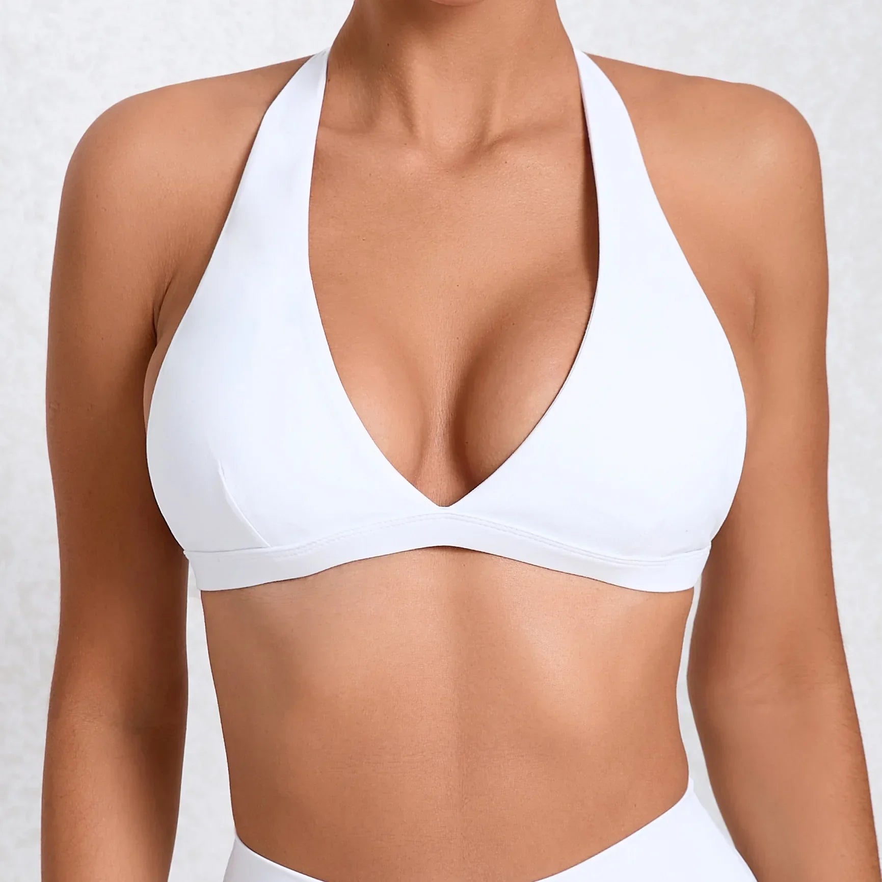 Women's Comfy V-Neck Backless Sports Bra