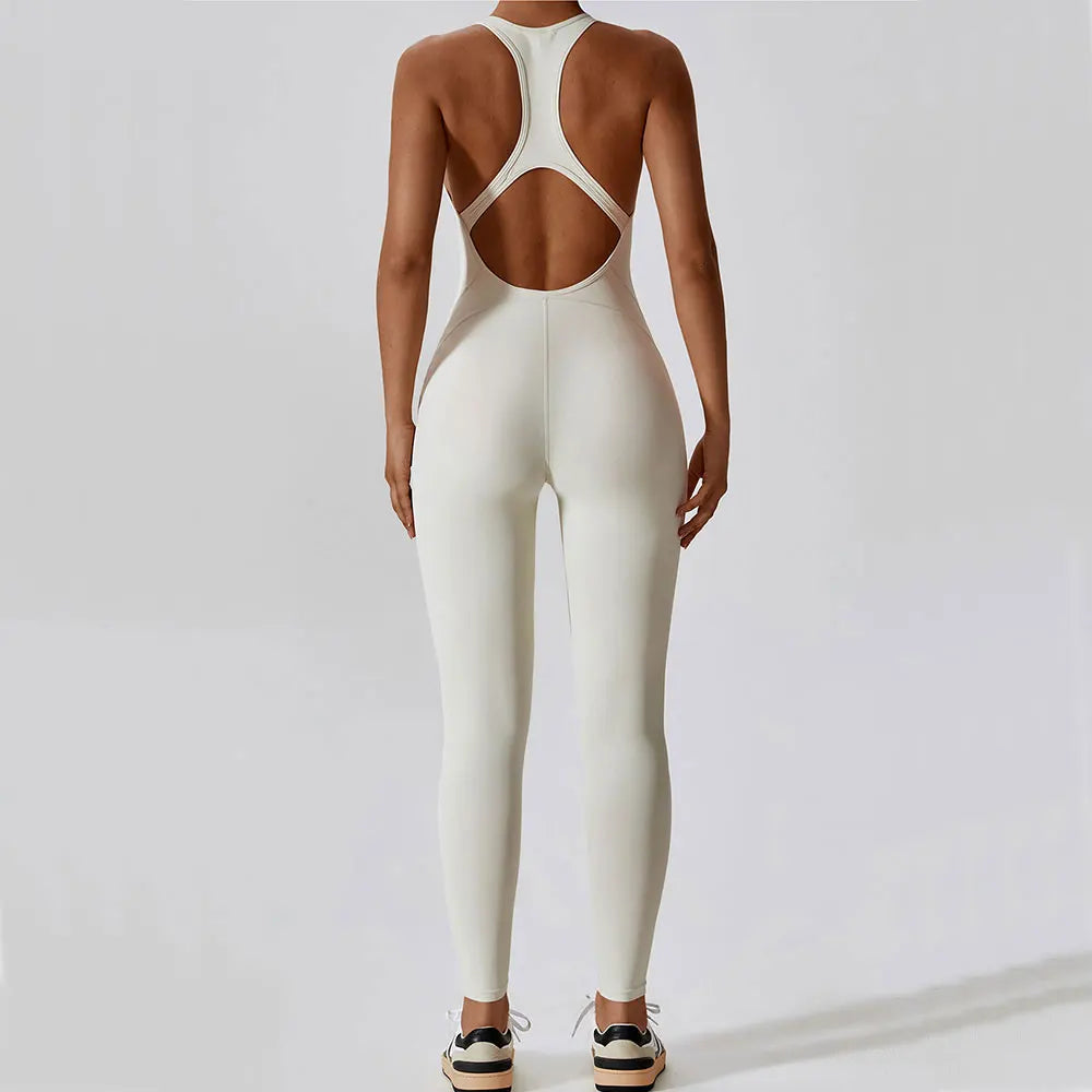 Women's Push-Up Yoga Jumpsuit with Utility Pockets