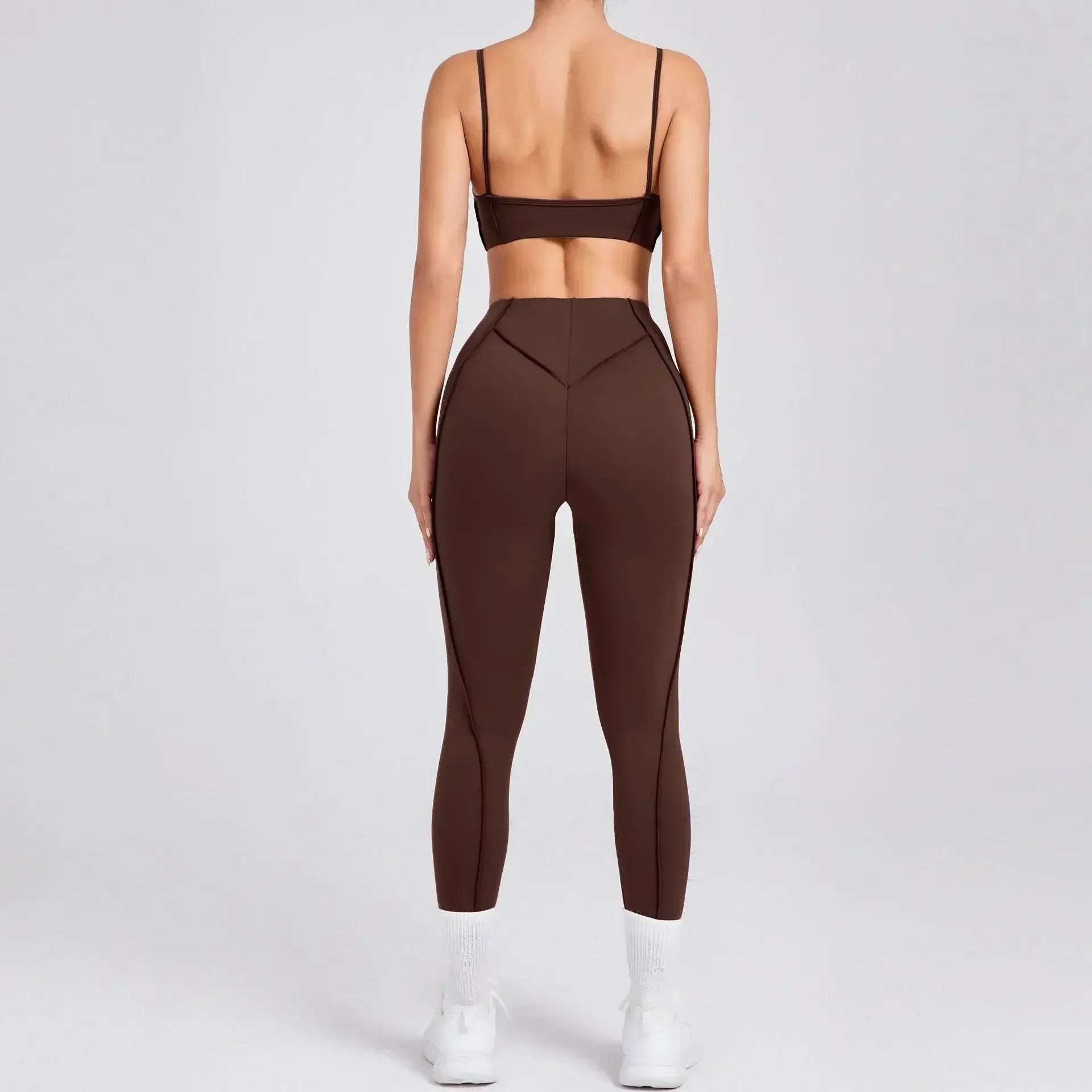 Seamless Yoga High-Waist Leggings & Backless Bra