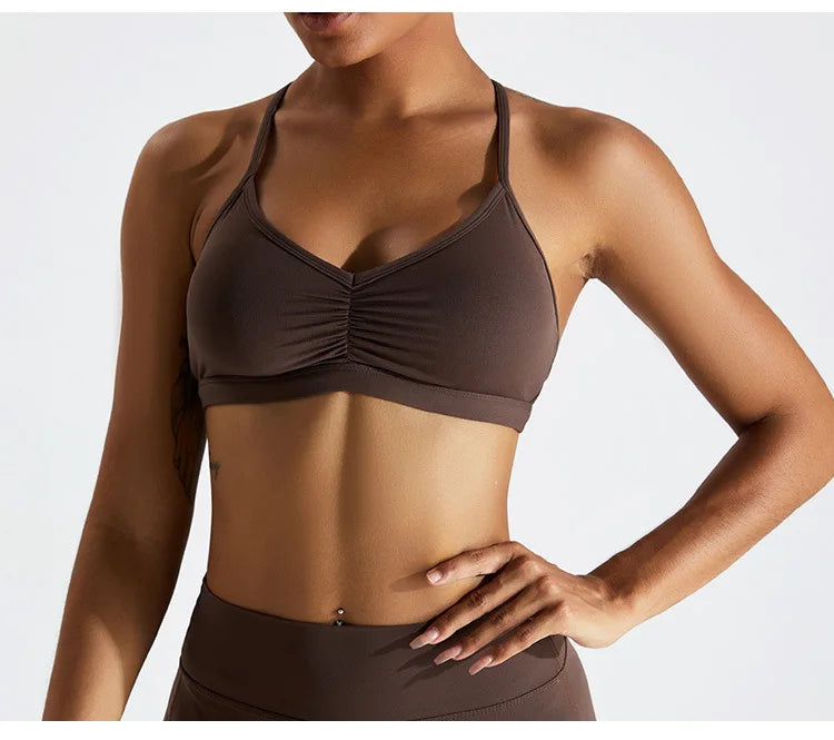 Women’s Scrunch Sports Gym Back Cross Top Bra