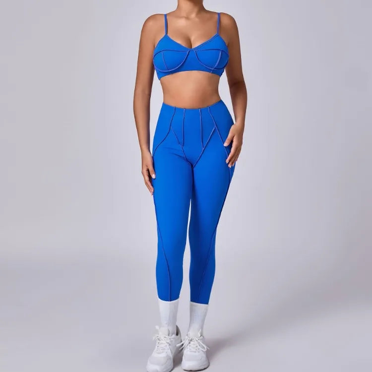 Seamless Yoga High-Waist Leggings & Backless Bra