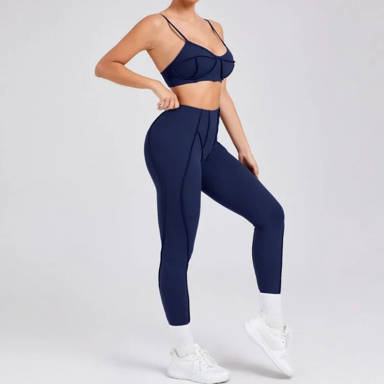 Seamless Yoga High-Waist Leggings & Backless Bra