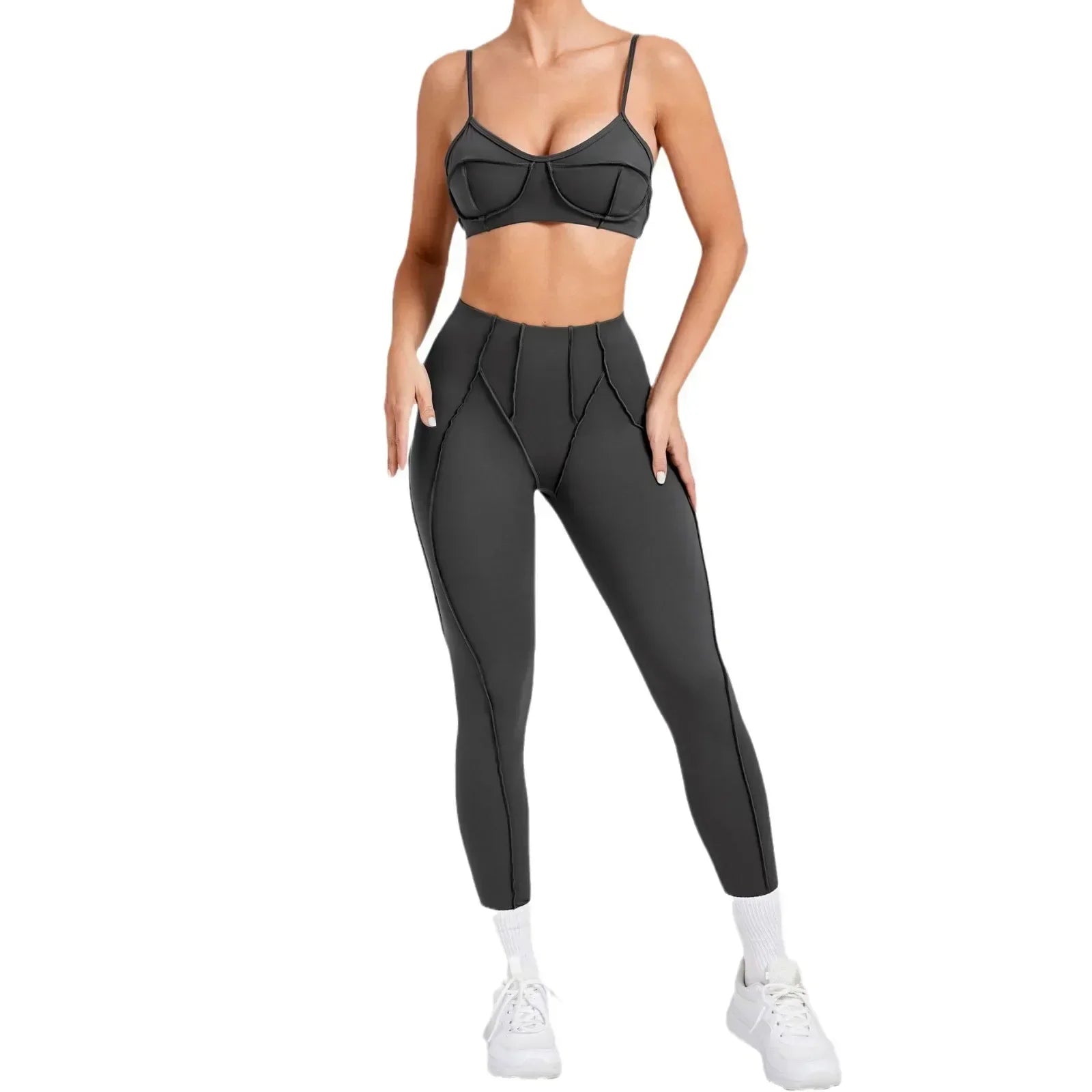 Seamless Yoga High-Waist Leggings & Backless Bra