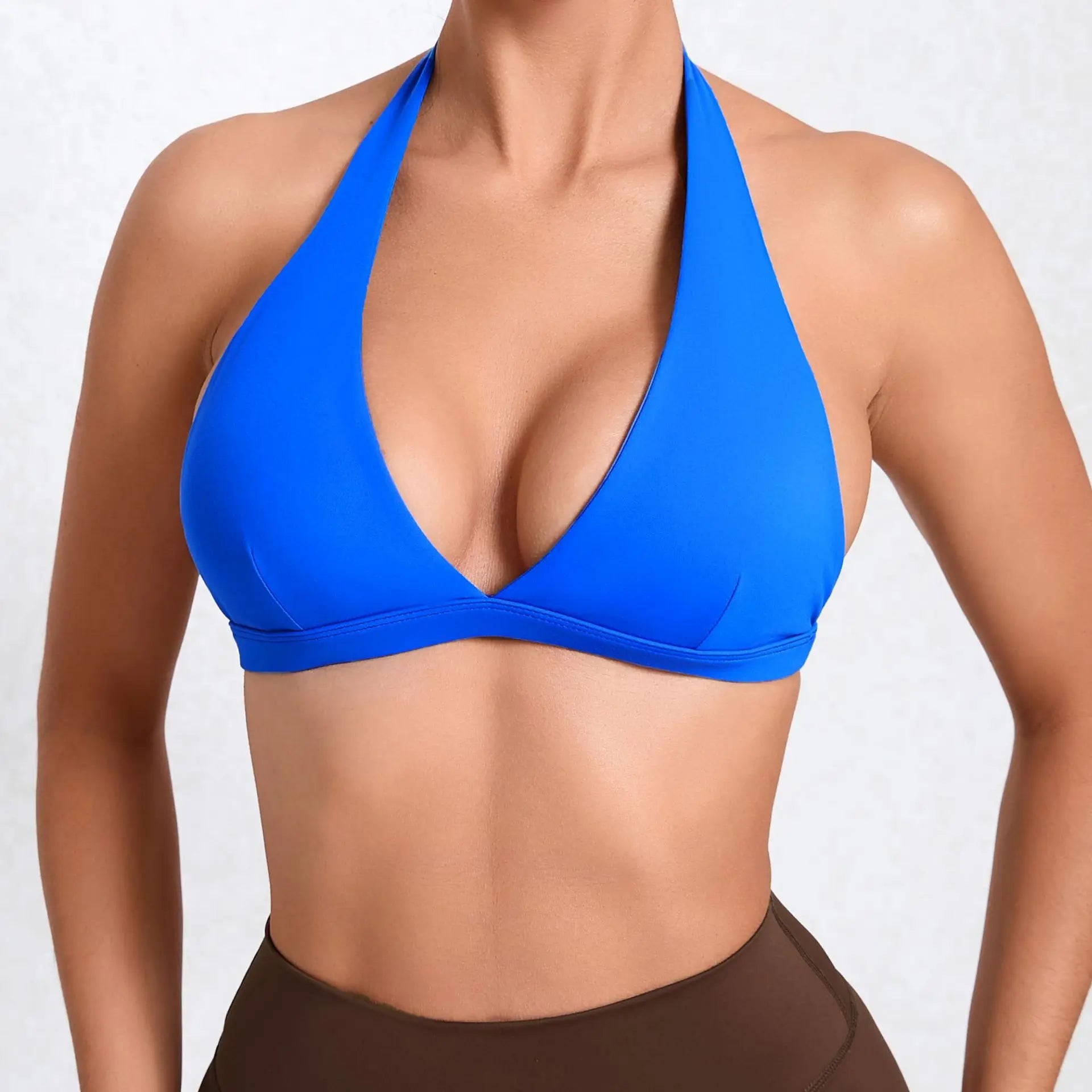 Women's Comfy V-Neck Backless Sports Bra