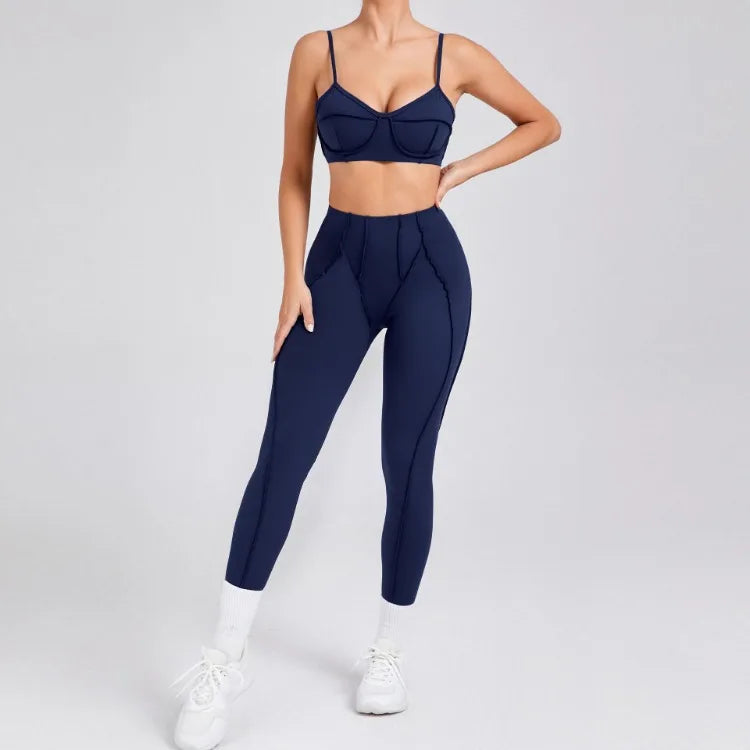 Seamless Yoga High-Waist Leggings & Backless Bra