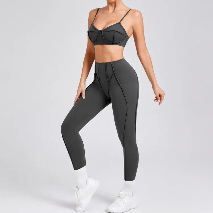 Seamless Yoga High-Waist Leggings & Backless Bra