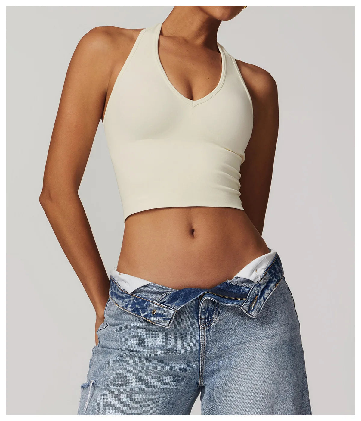 Women's Stretch Pull-Up Gym Tank Top Bra