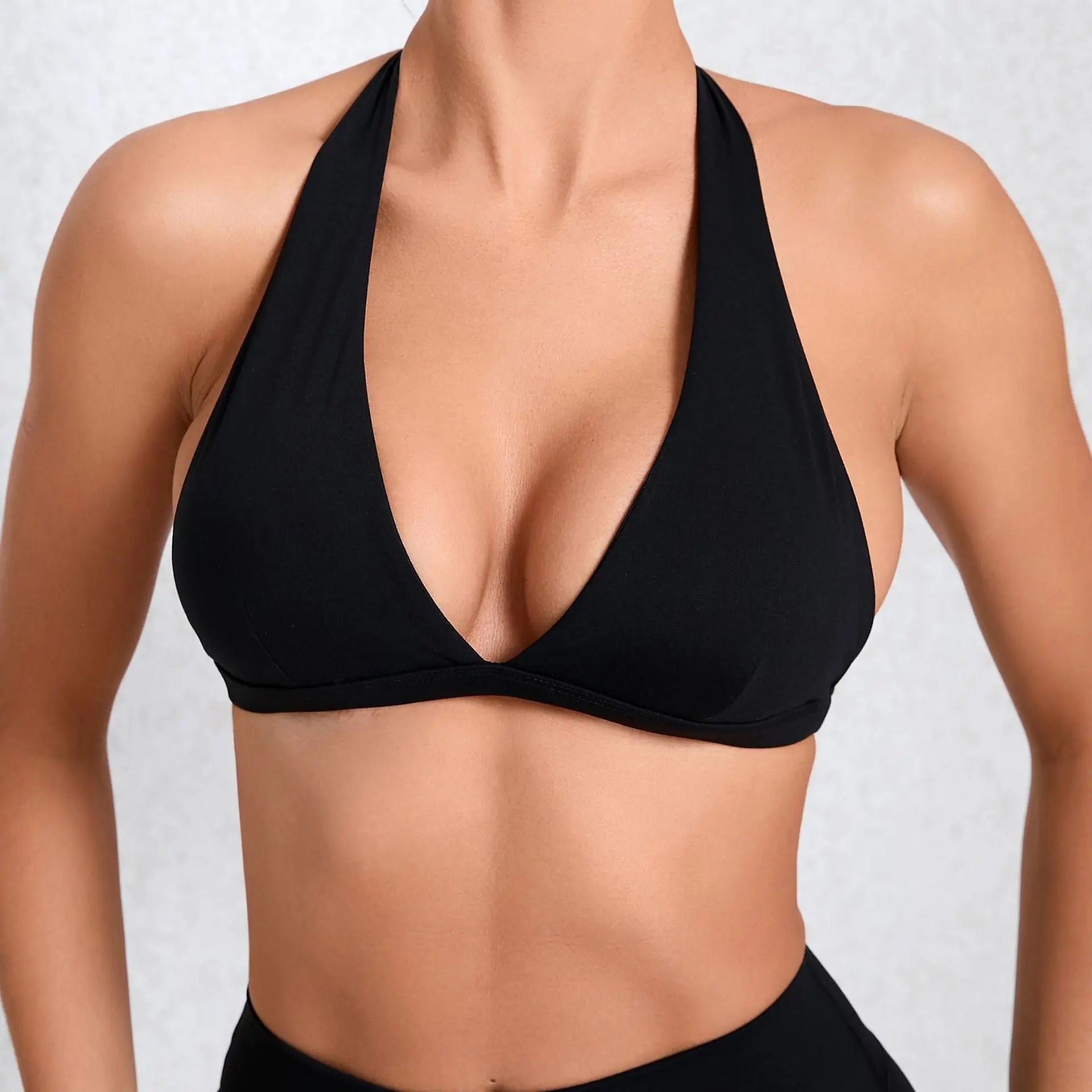 Women's Comfy V-Neck Backless Sports Bra
