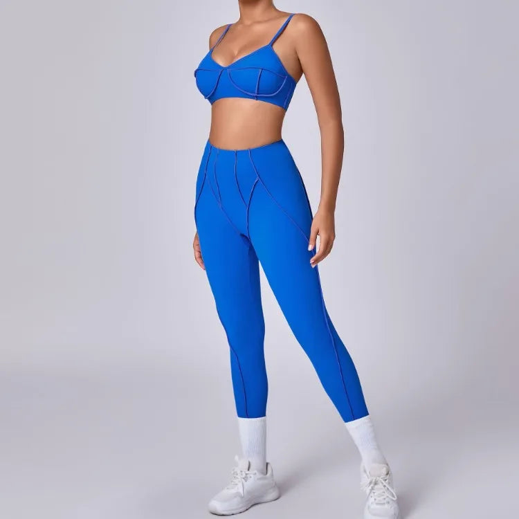 Seamless Yoga High-Waist Leggings & Backless Bra