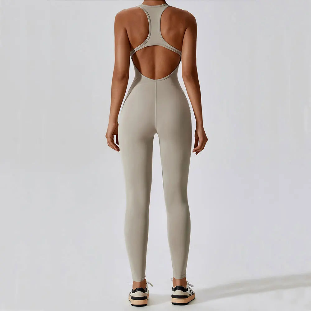 Women's Push-Up Yoga Jumpsuit with Utility Pockets